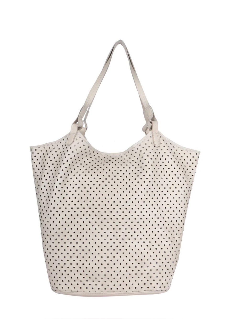 Latico Tour Perforated Leather Tote Bag - white
